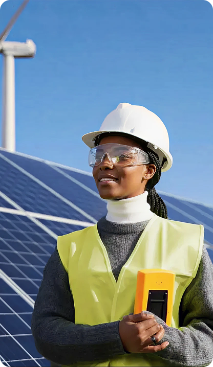 Women with Solar Panel